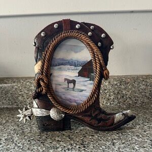 Western Cowboy Boot Picture Frame